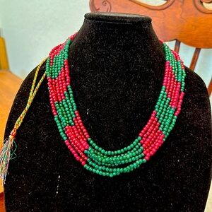 7 strand mined ruby and emerald necklace! ❤️💚❤️💚
